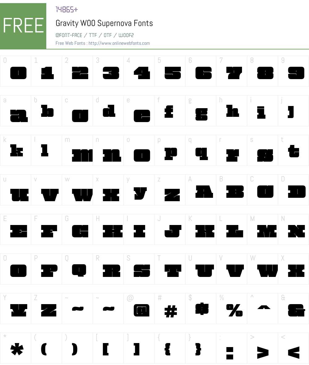 Gravity Font Screenshots