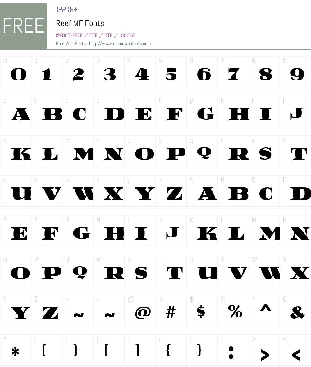 Reef MF Font Screenshots