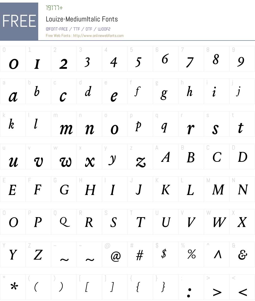 Louize Font Screenshots