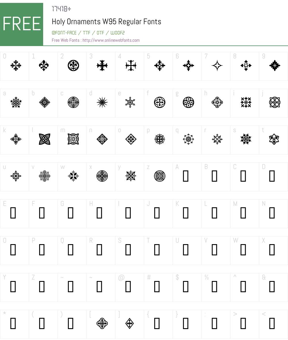 Holy Ornaments Font Screenshots