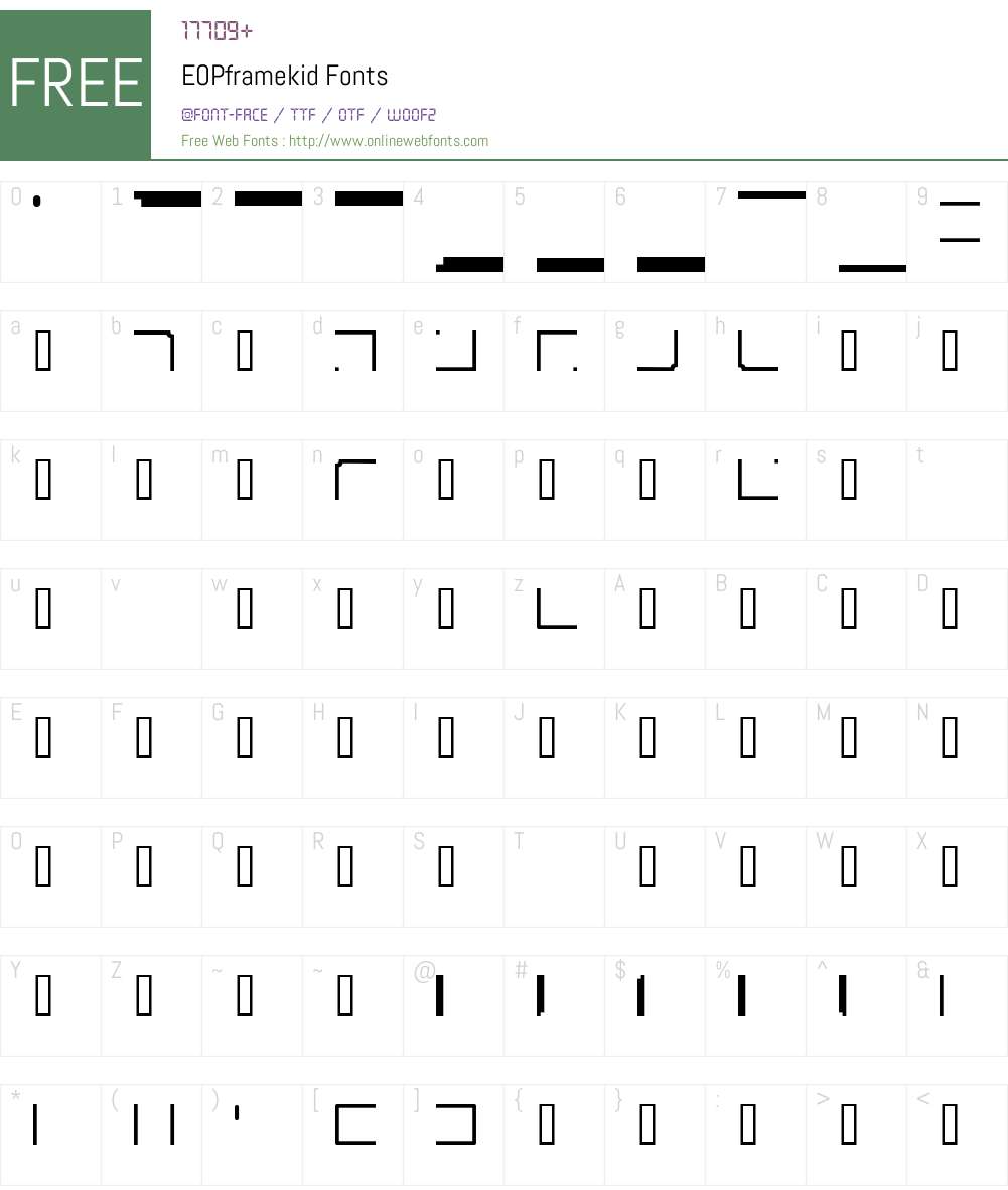 EOPframekid Font Screenshots