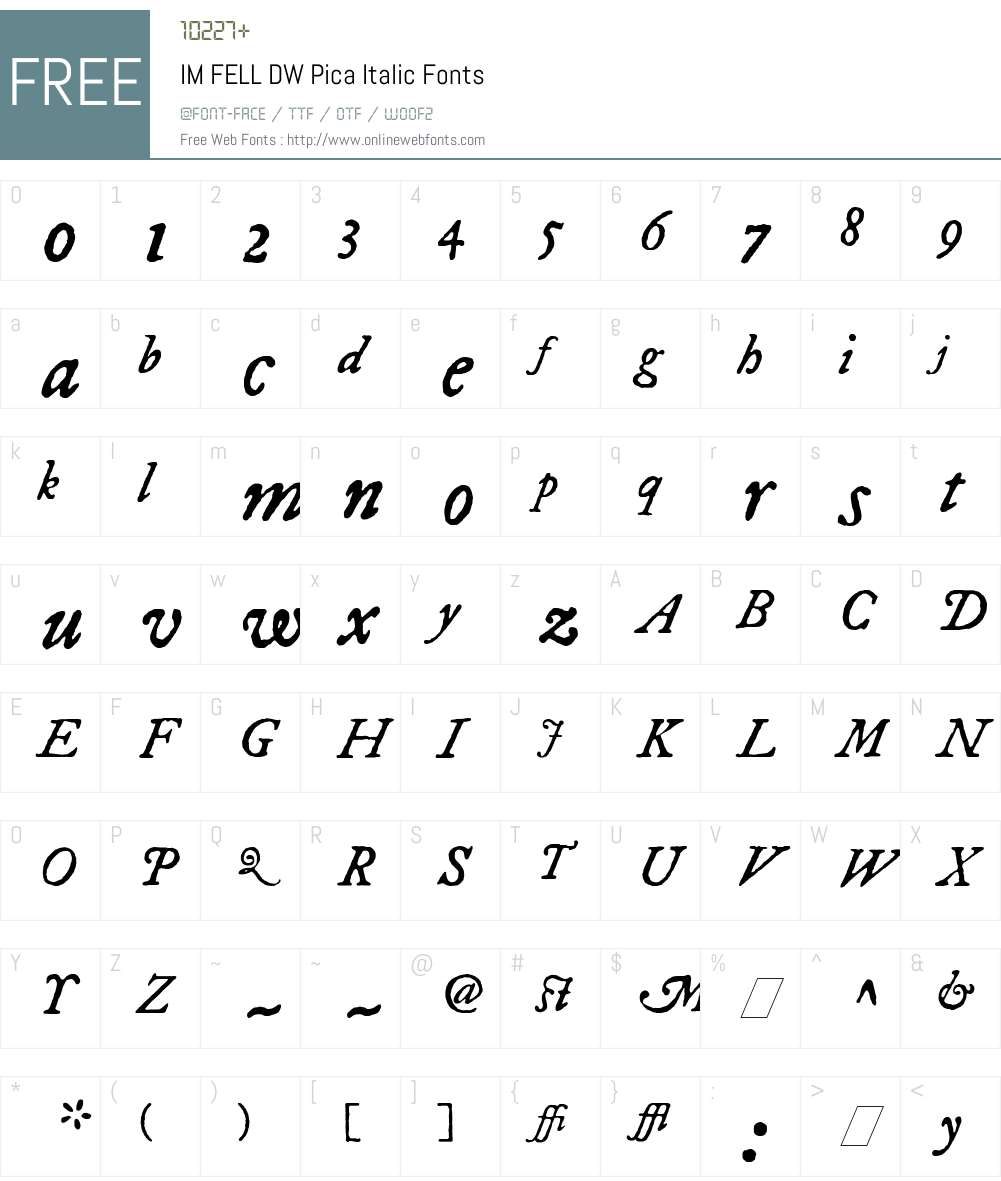 IM FELL DW Pica Font Screenshots