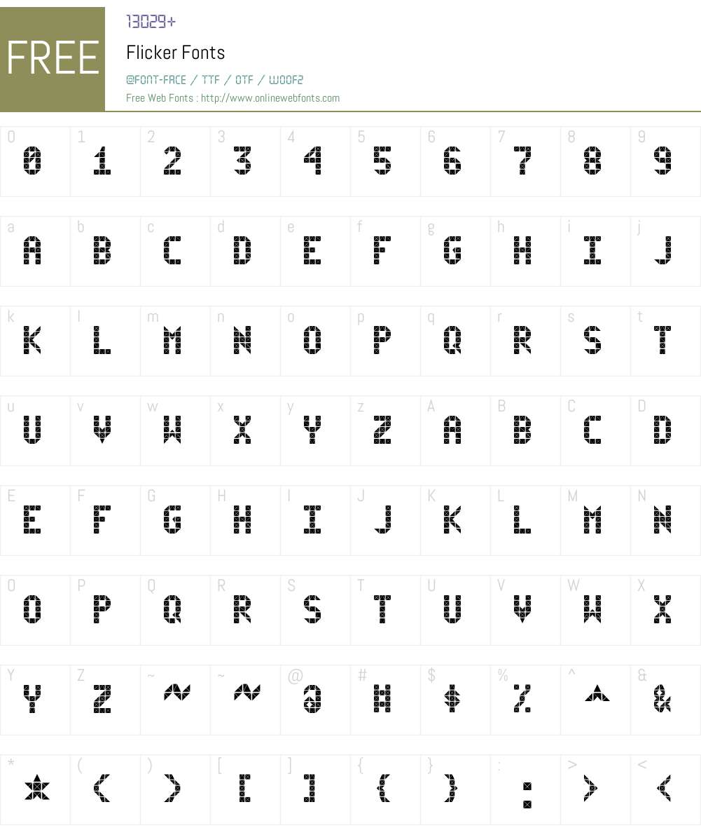 Flicker Font Screenshots