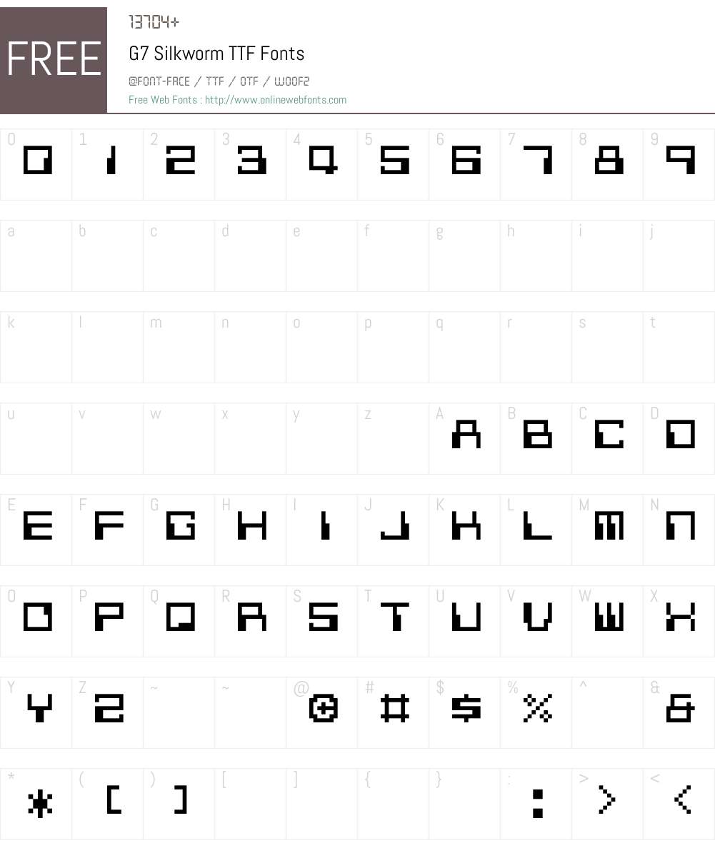 G7 Silkworm TTF Font Screenshots
