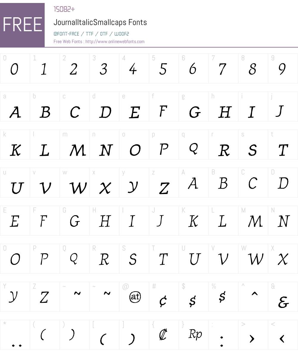 JournalItalicSmallCaps Font Screenshots