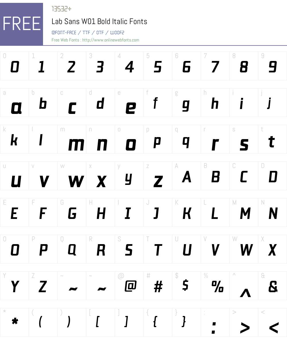 LabSansW01-BoldItalic Font Screenshots