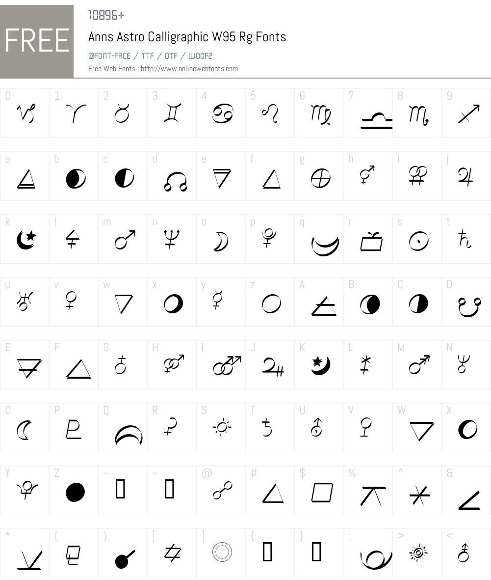 Ann's Astro Calligraphic Font Screenshots