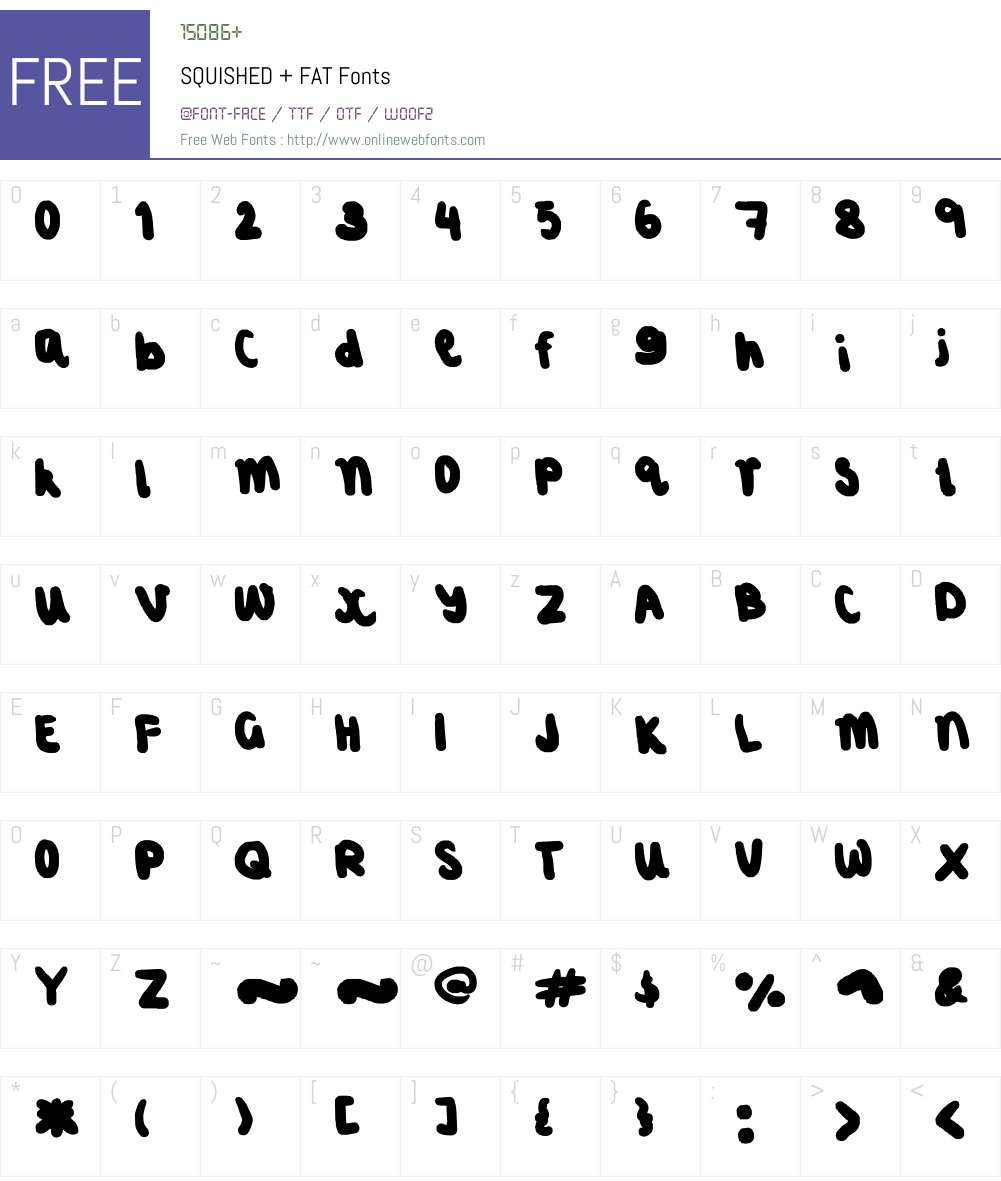 SQUISHED + FAT Font Screenshots