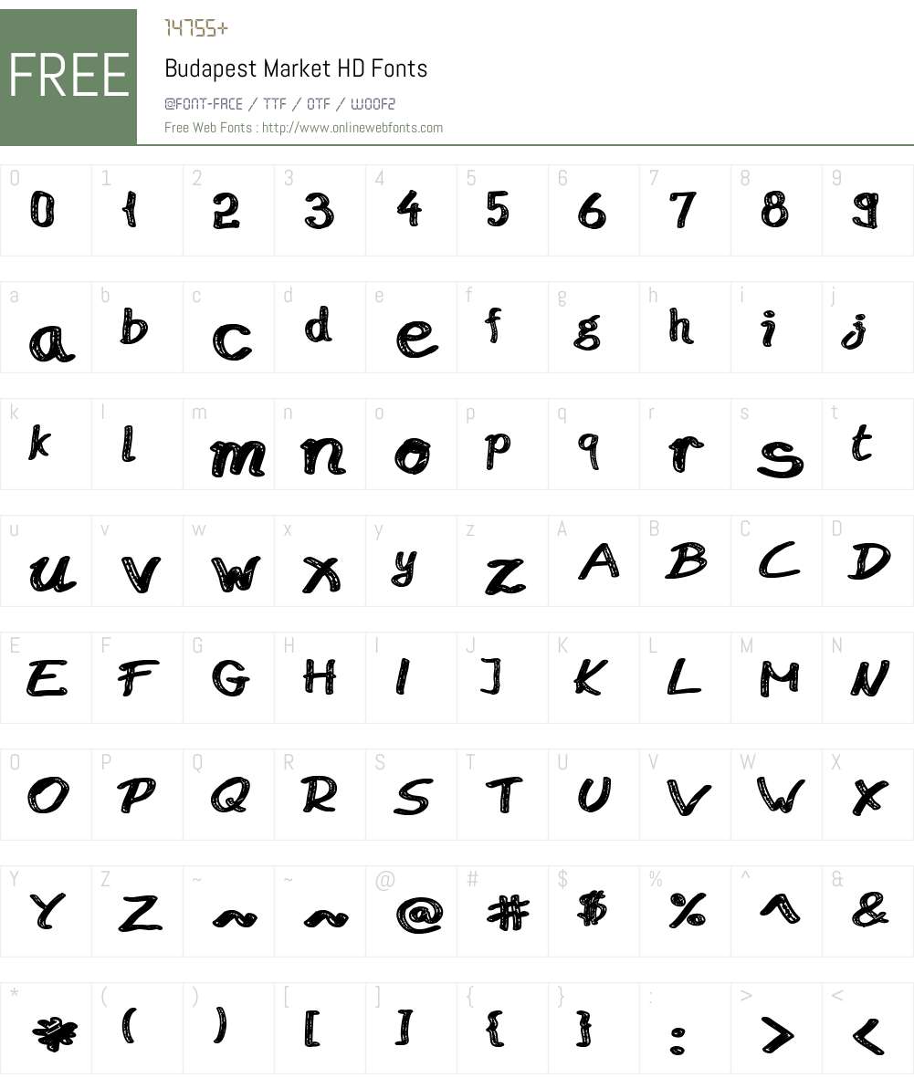 Budapest Market HD Font Screenshots