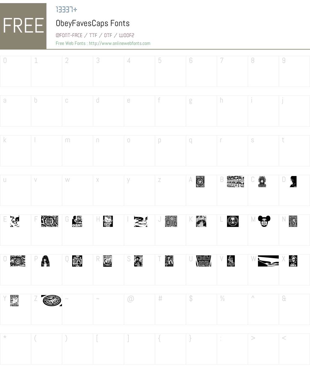 ObeyFavesCaps Font Screenshots