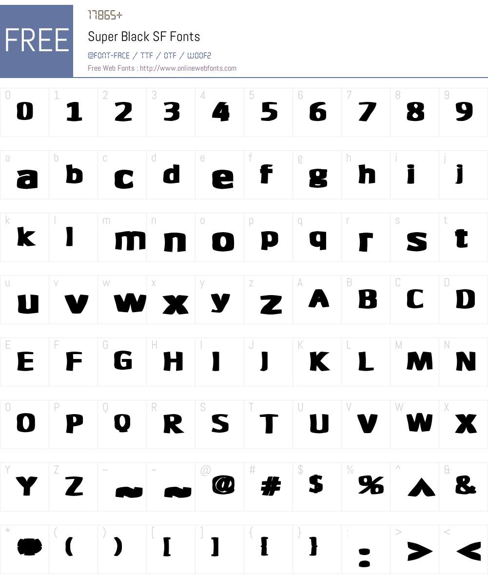 Super Black SF Font Screenshots