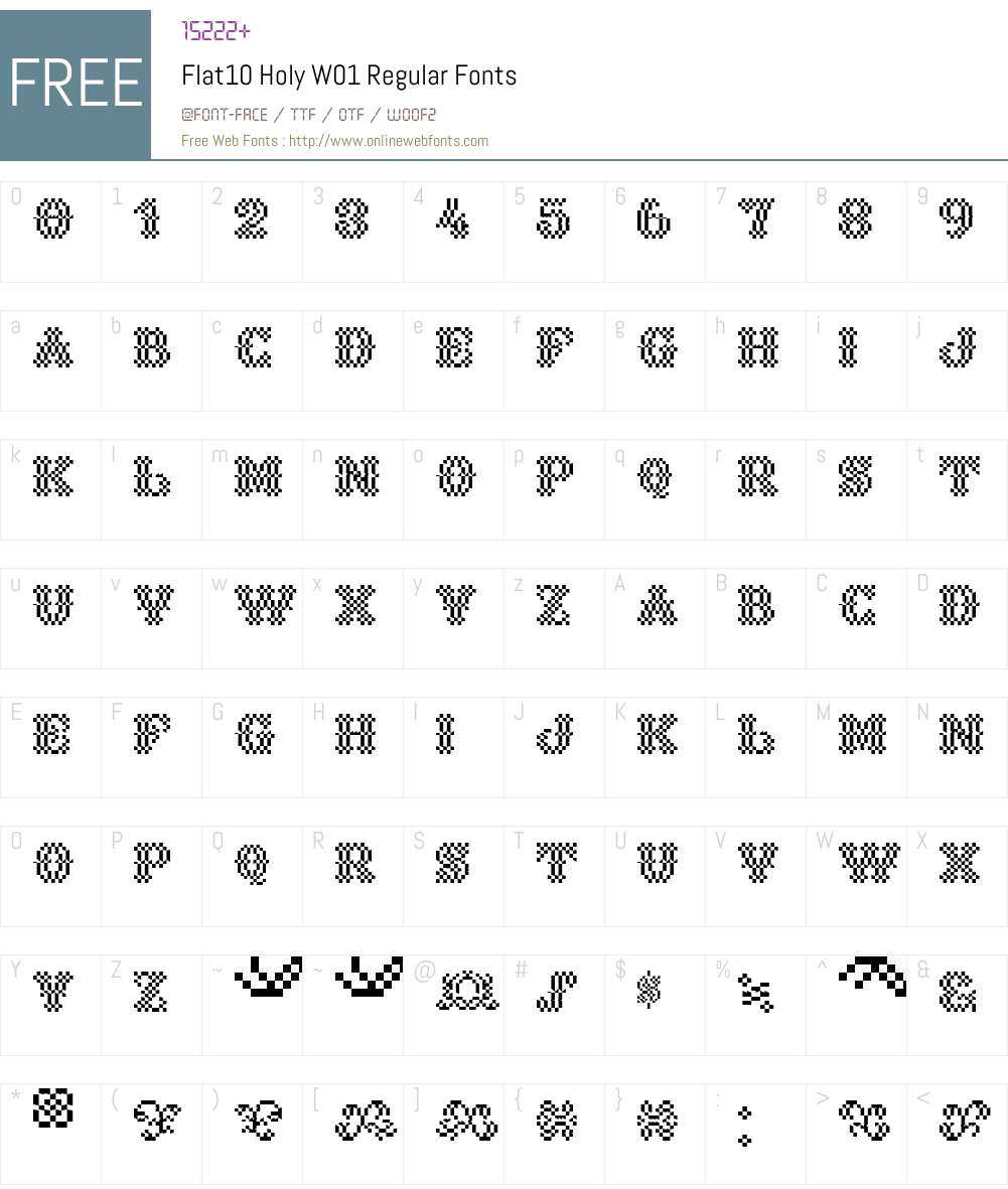 Flat10HolyW01-Regular Font Screenshots