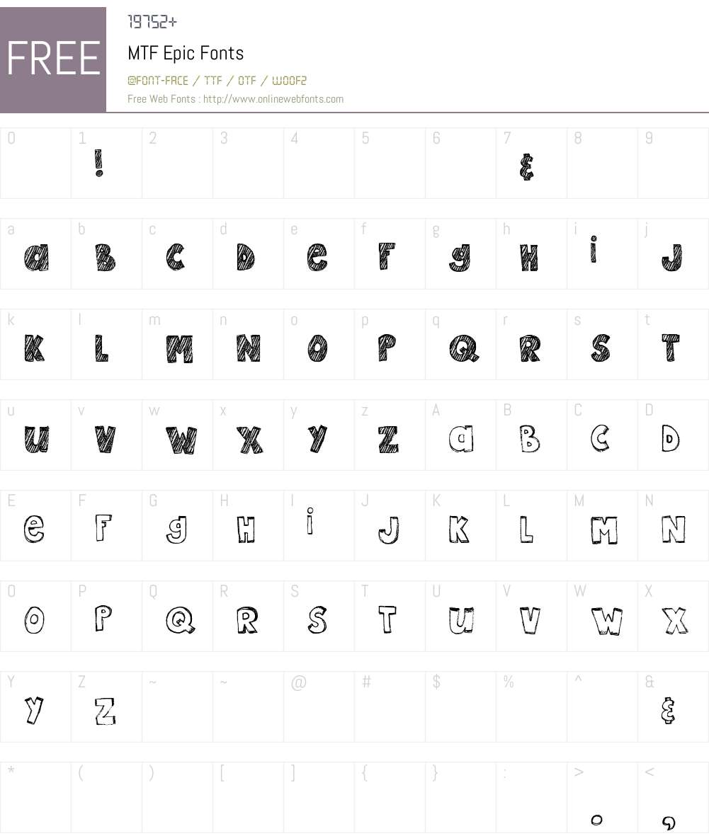 MTF Epic Font Screenshots