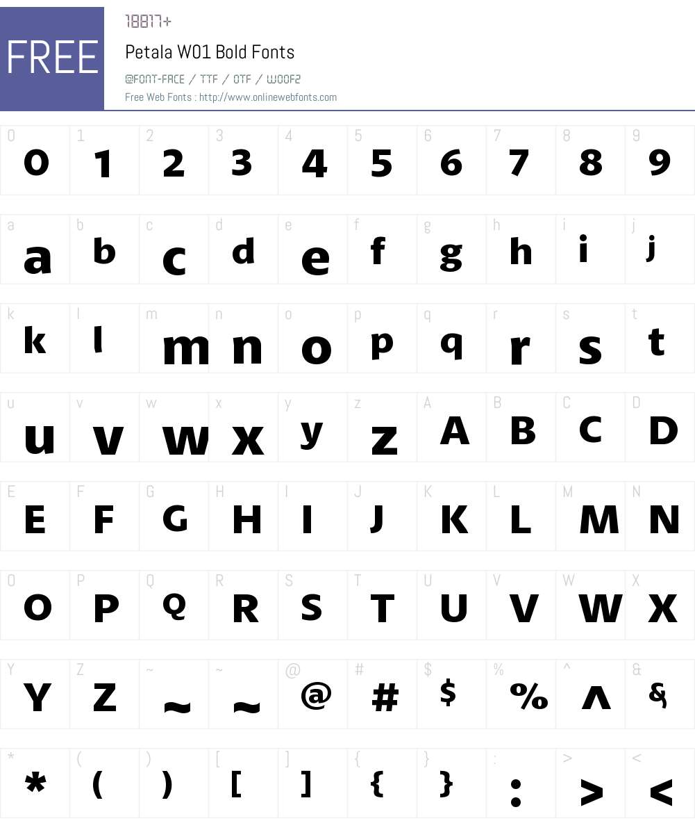 PetalaW01-Bold Font Screenshots