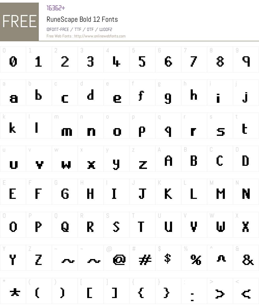 RuneScape Bold 12 1.101 Fonts Free Download - OnlineWebFonts.COM