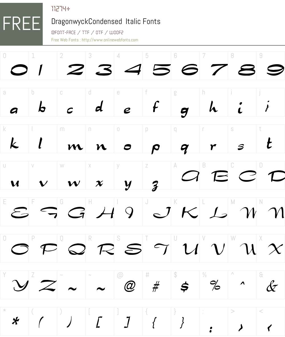 DragonwyckCondensed Font Screenshots
