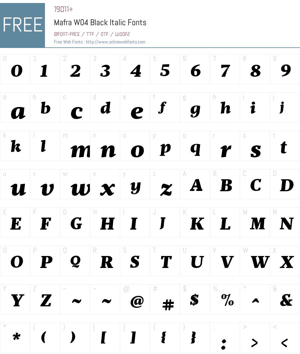 Mafra Font Screenshots