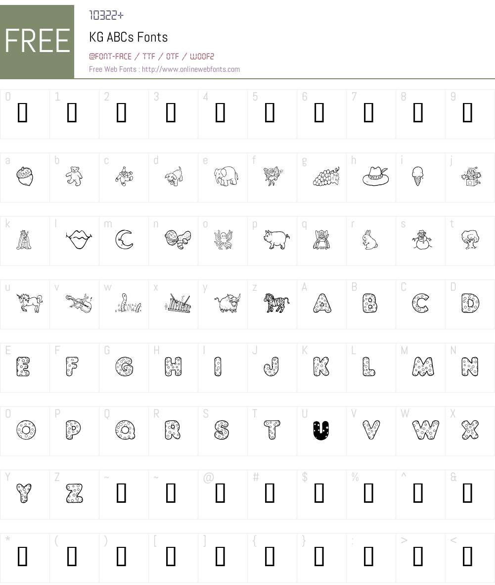 KG ABCs Font Screenshots