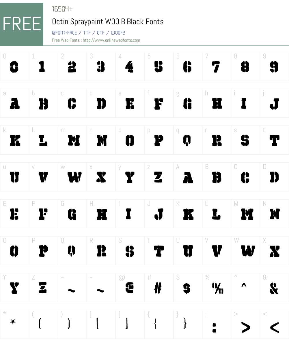 OctinSpraypaintW00-BBlack Font Screenshots