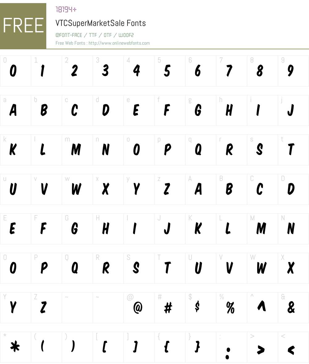 VTCSuperMarketSale Font Screenshots