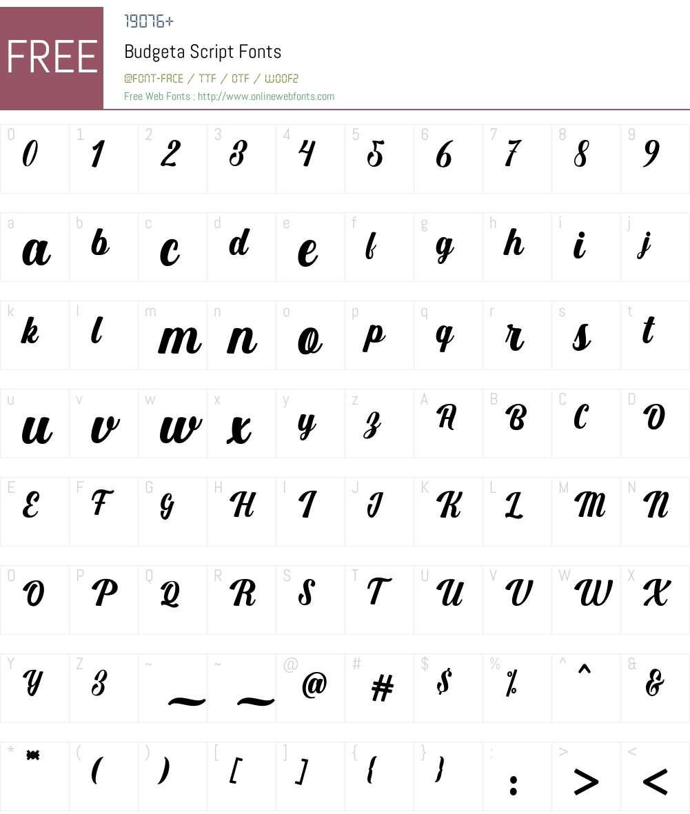 Budgeta Script 1.000 Fonts Free Download - OnlineWebFonts.COM