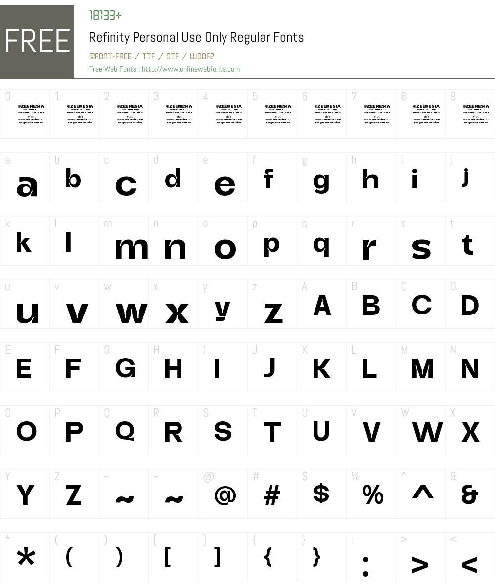 Refinity Personal Use Only 1.000;January 9, 2025;FontCreator 15.0.0 ...