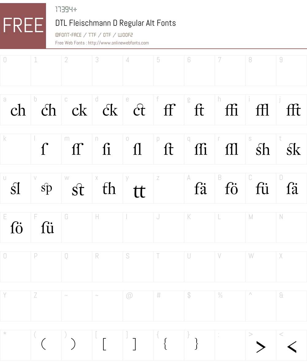 DTL Fleischmann Font Screenshots