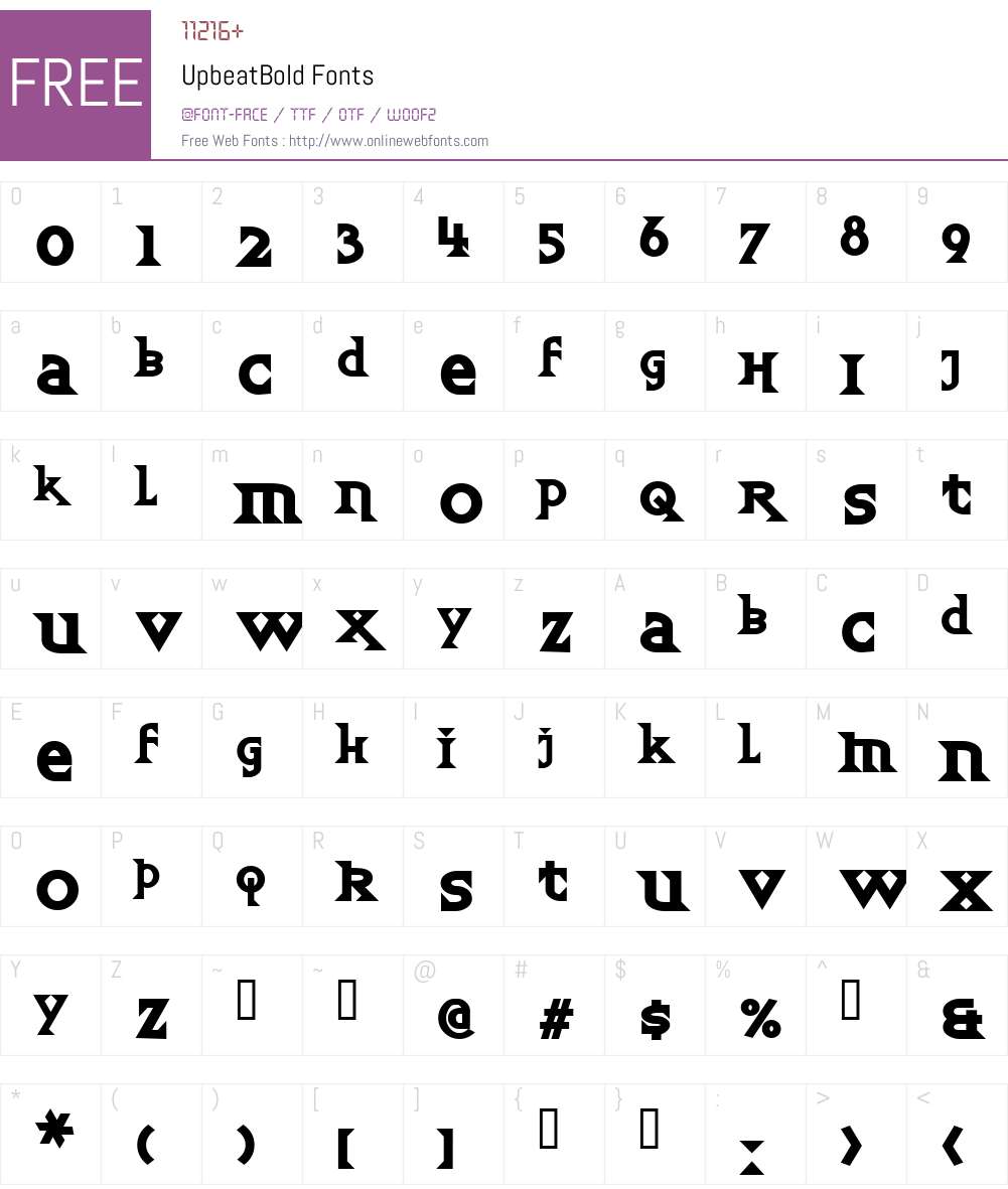UpbeatBold Font Screenshots