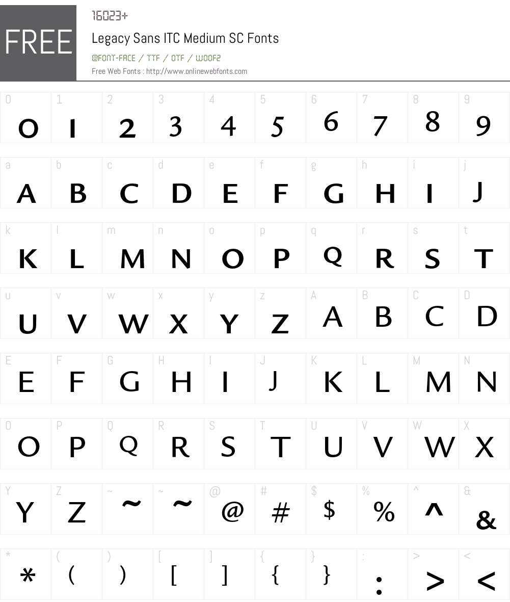 Legacy Sans ITC Font Screenshots