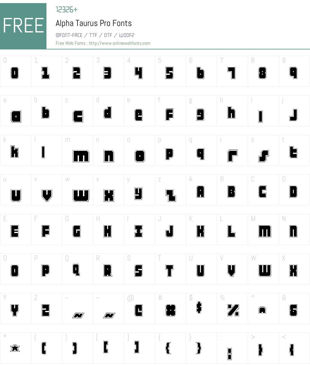 Alpha Taurus Pro Font Screenshots