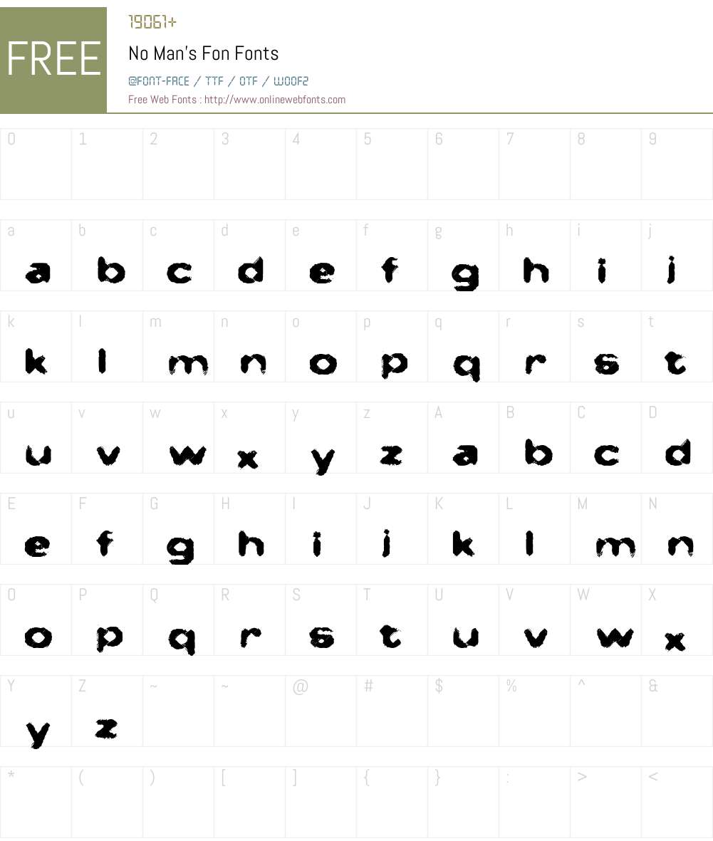 No Man's Fon Font Screenshots