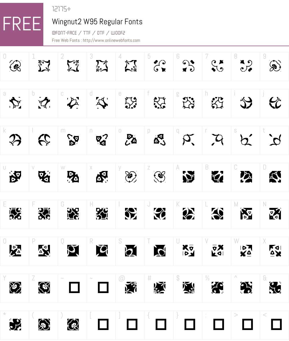Wingnut2 Font Screenshots