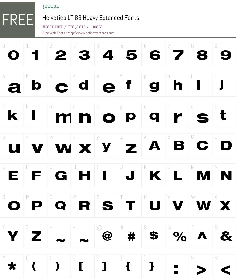 HelveticaNeue LT 63 MdEx Font Screenshots