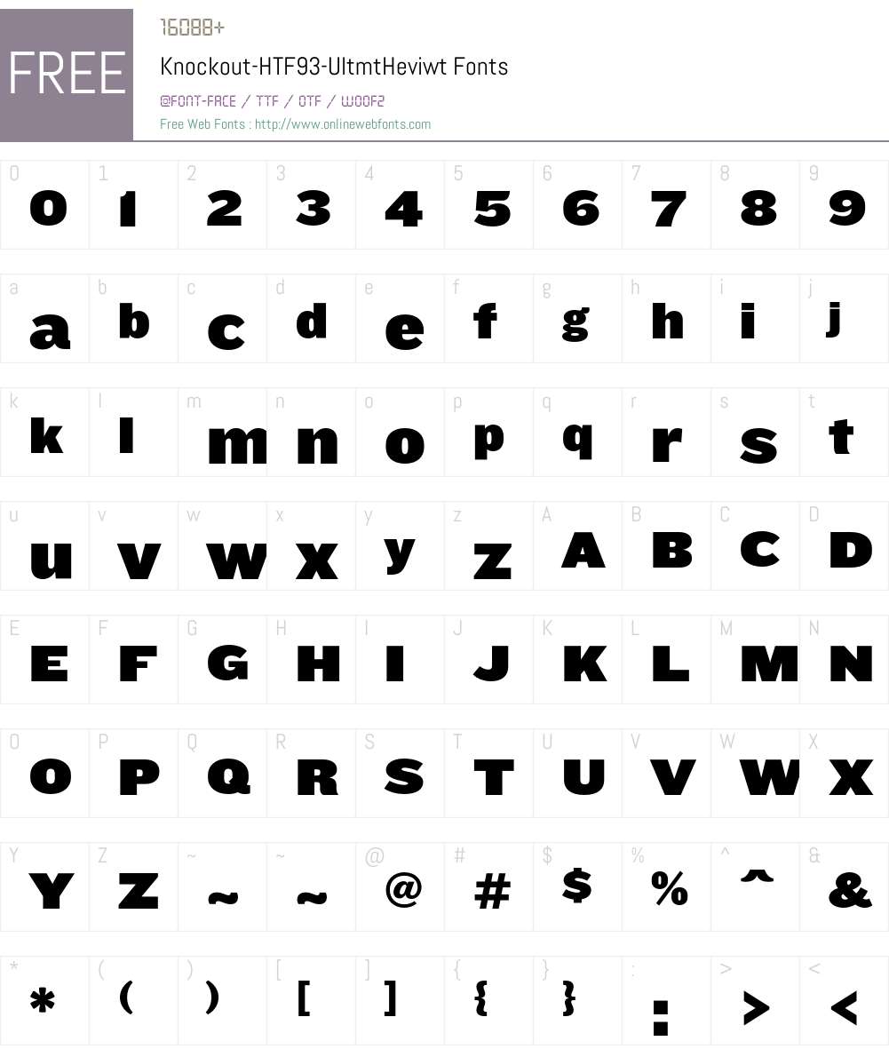 Knockout Font Screenshots