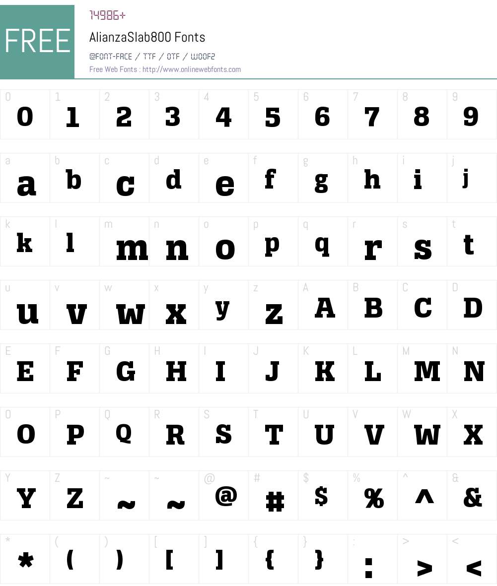 Alianza Slab 800 Font Screenshots
