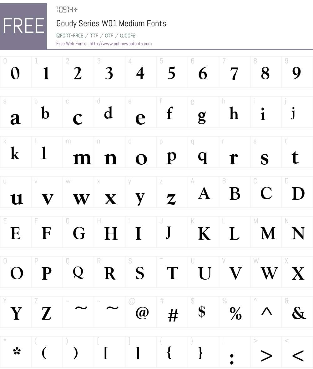 GoudySeriesW01-Medium Font Screenshots