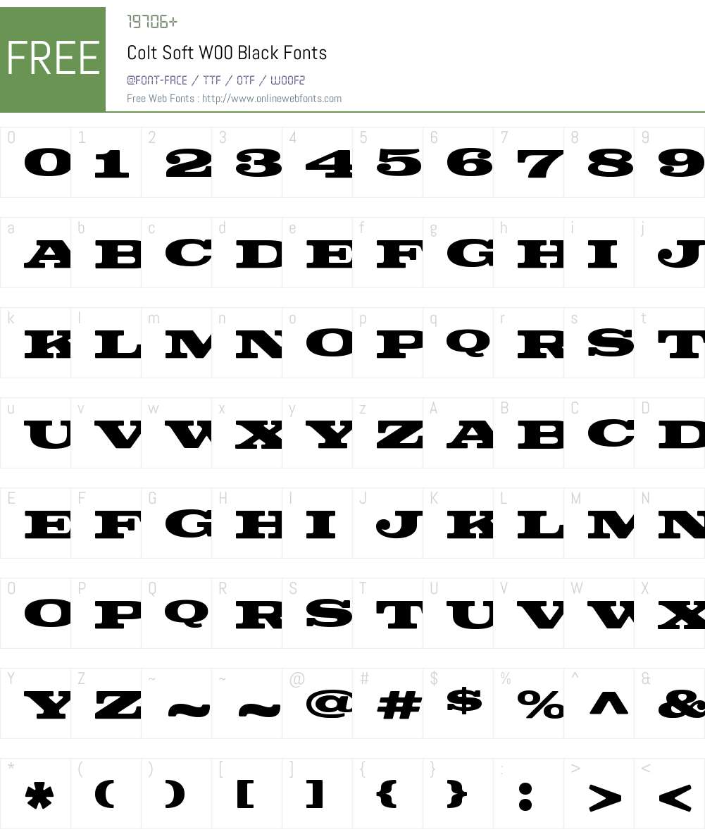 ColtSoftW00-Black Font Screenshots