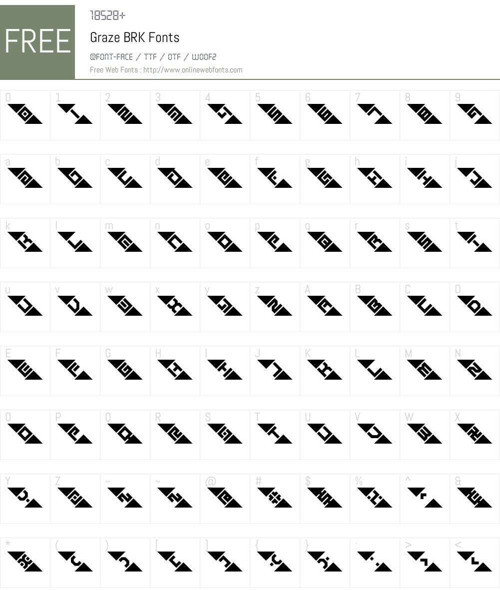 Graze BRK Font Screenshots
