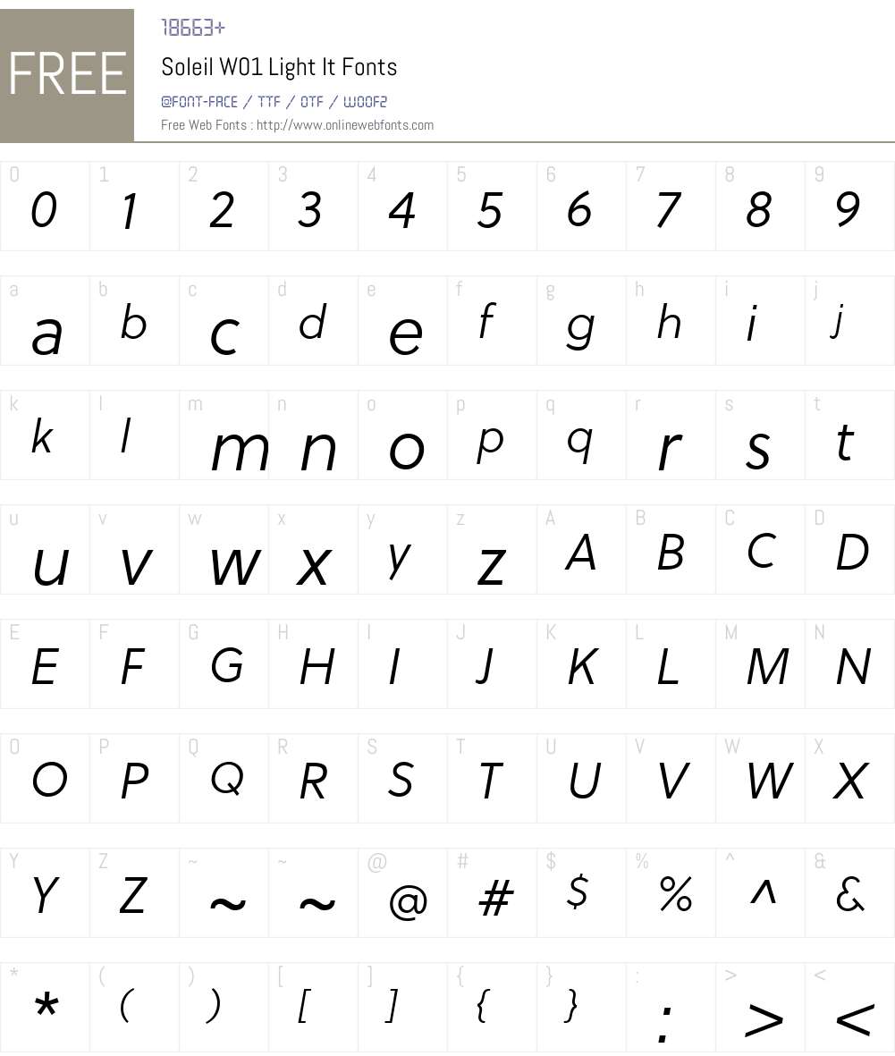 SoleilW01-LightIt Font Screenshots