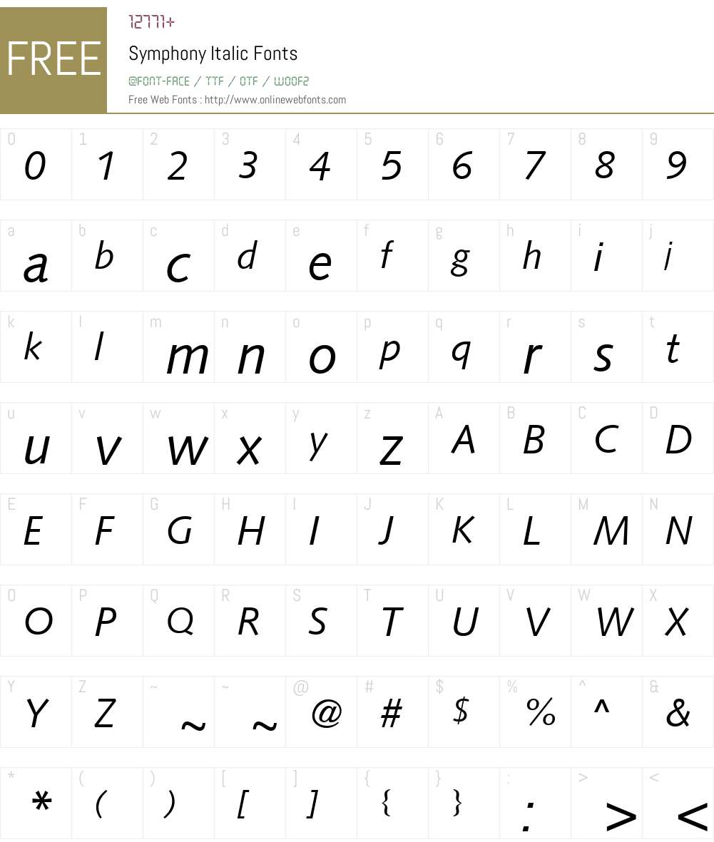Symphony Font Screenshots