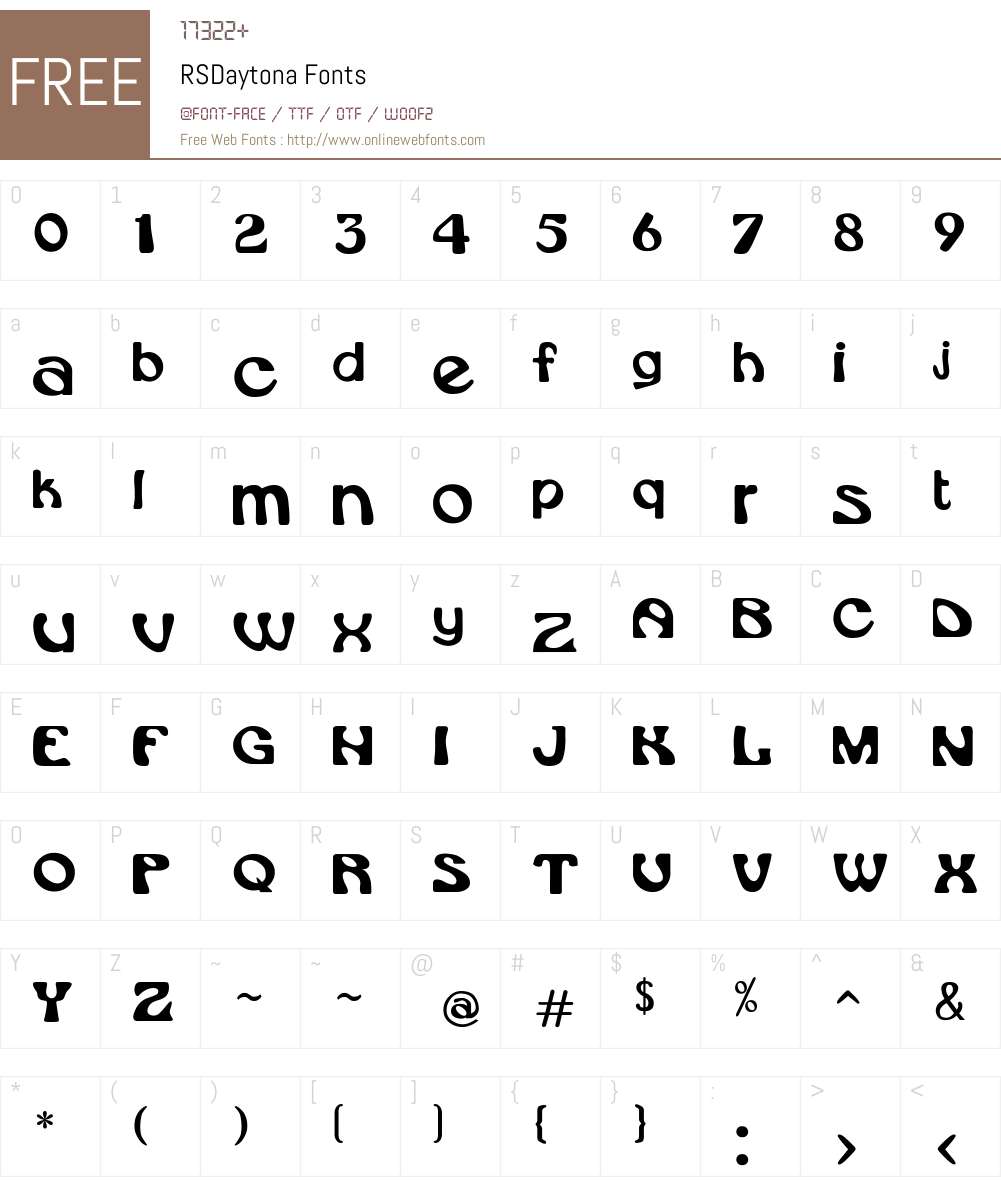 RSDaytona Font Screenshots