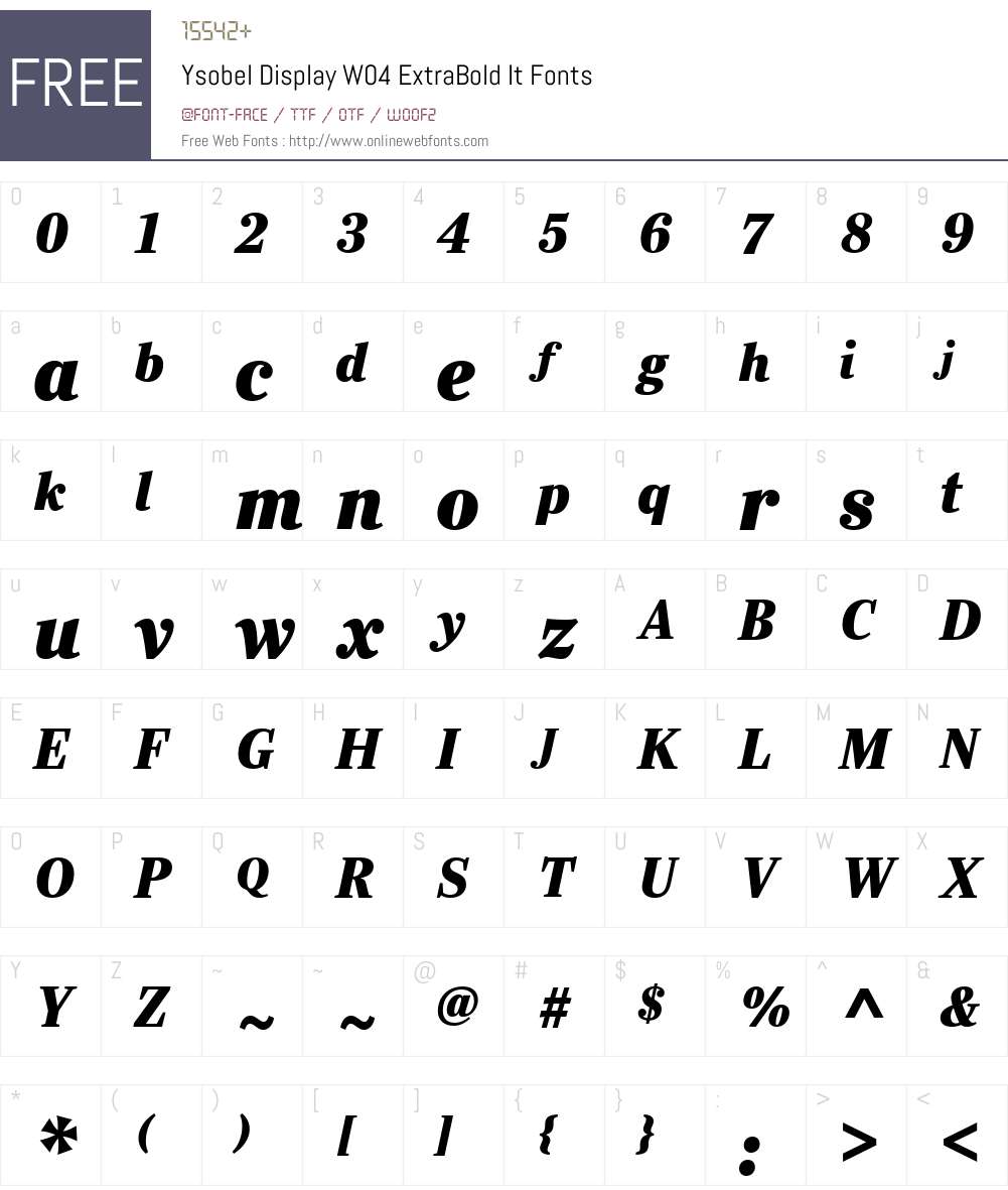 Ysobel Font Screenshots