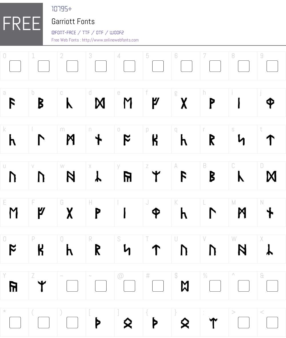Garriott Font Screenshots