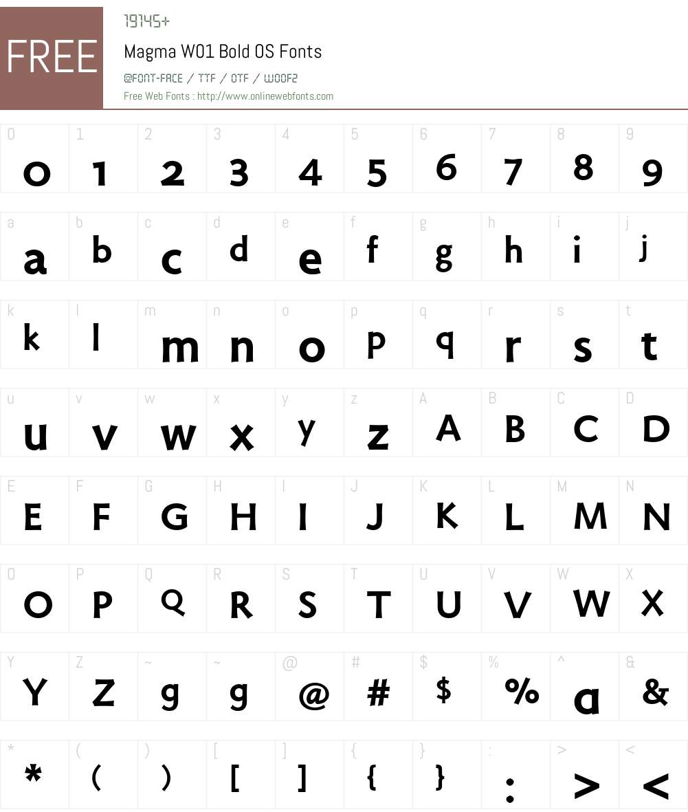 MagmaW01-BoldOS Font Screenshots