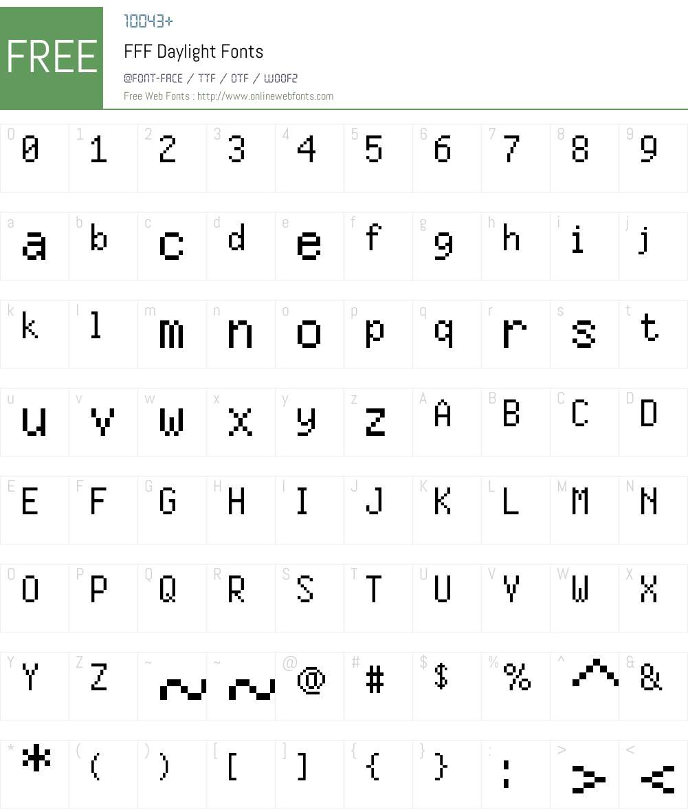 FFF Daylight Font Screenshots