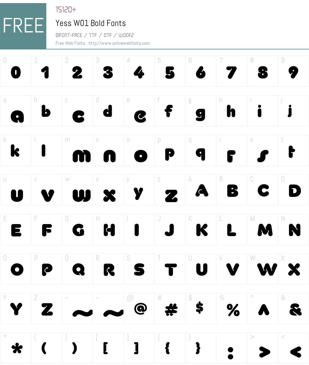 YessW01-Bold Font Screenshots
