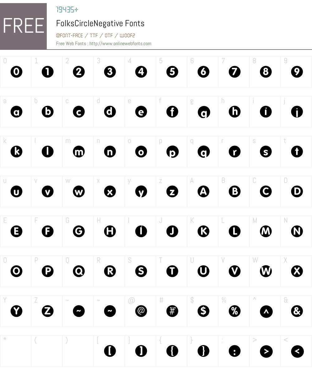 FolksCircleNegative Font Screenshots