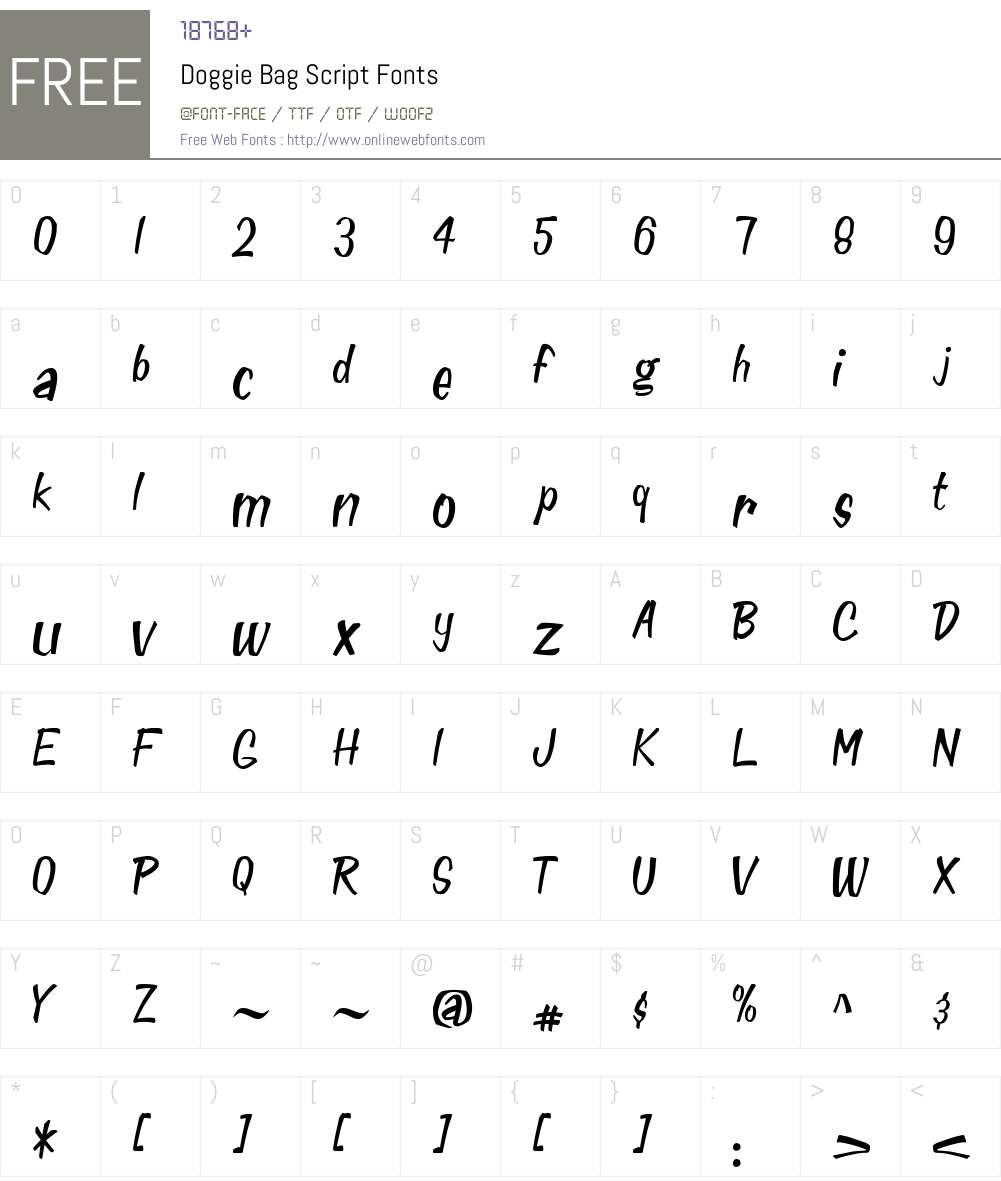 Doggie Bag Script Font Screenshots