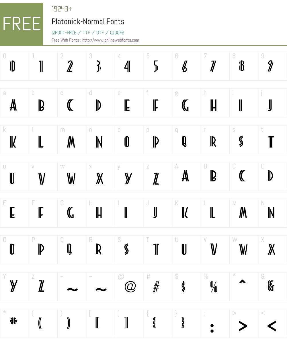Platonick-Normal Font Screenshots