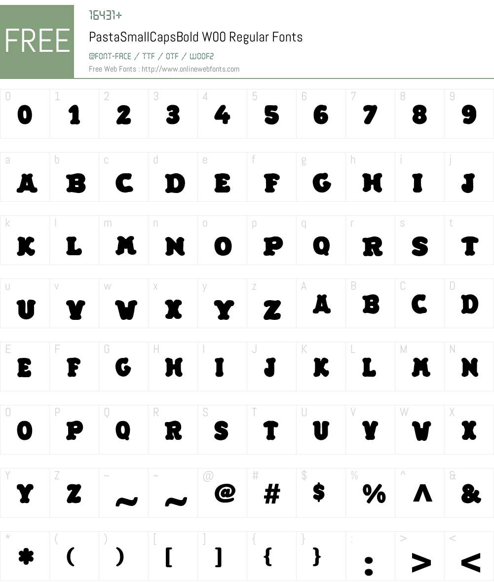 PastaSmallCapsBoldW00-Rg Font Screenshots